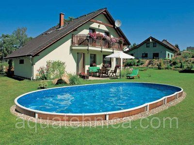 Басейн каркасний овальний Azuro 405DL 7,3 х 3,7 х 1,2 м морозостійкий 3EXB0353 фото